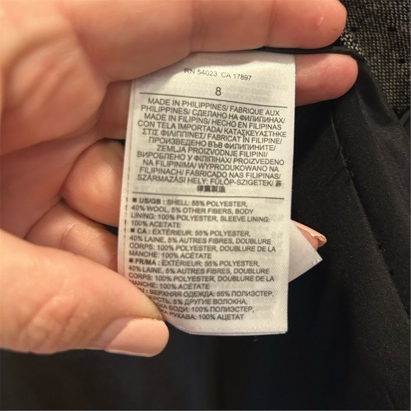 Banana Republic Women's Gray Polka Dot Blazer Size 8 Long Sleeve - Picture 6 of 12